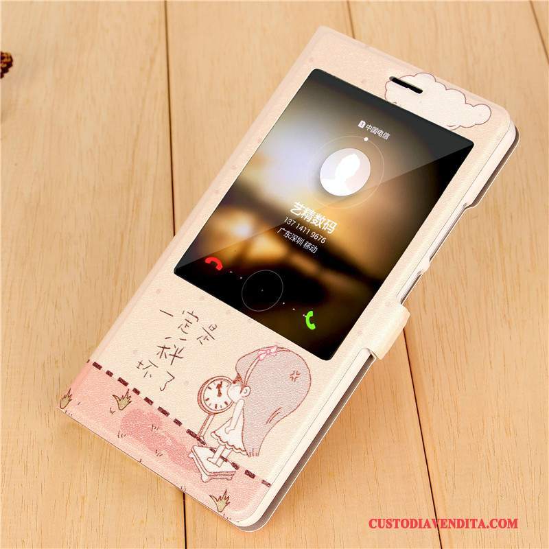 Custodia Huawei G7 Plus Folio Rosatelefono, Cover Huawei G7 Plus Cartone Animato