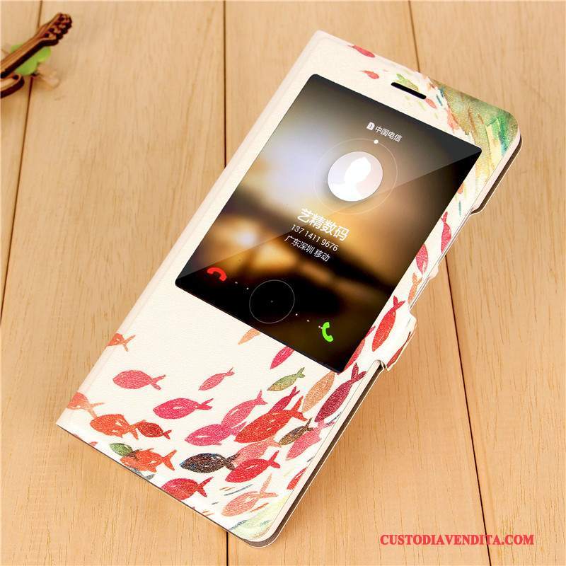 Custodia Huawei G7 Plus Folio Rosatelefono, Cover Huawei G7 Plus Cartone Animato