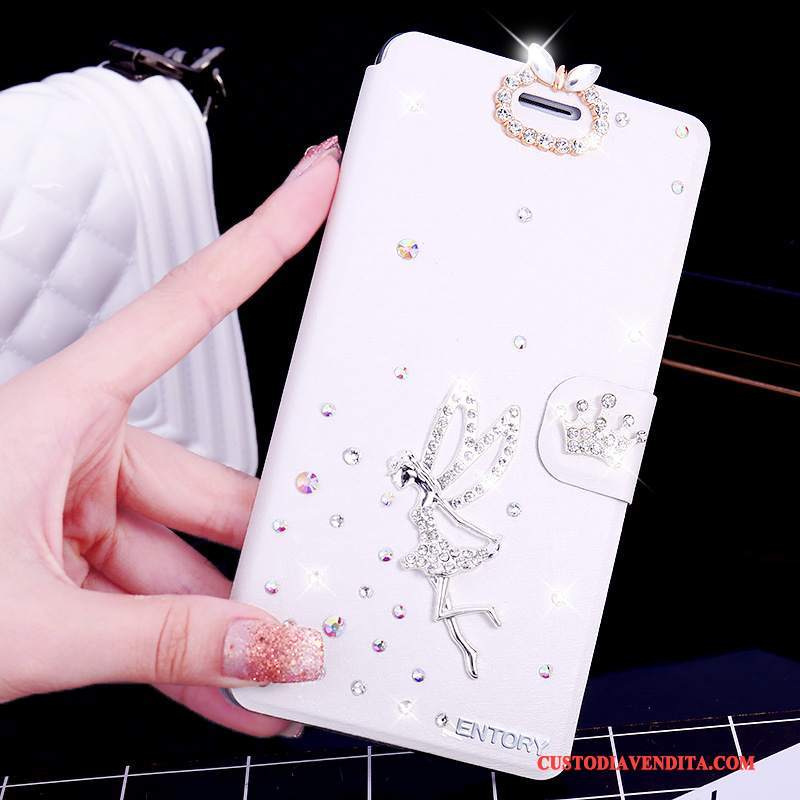 Custodia Huawei G7 Plus Folio Rosatelefono, Cover Huawei G7 Plus Strass Anti-caduta