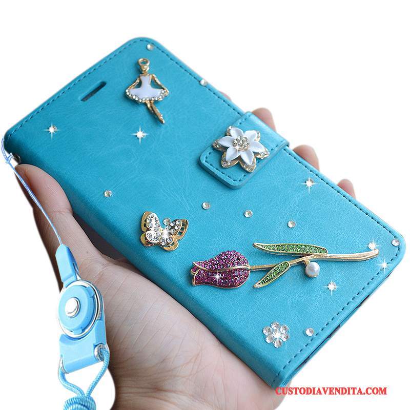 Custodia Huawei G7 Plus Folio Tutto Inclusotelefono, Cover Huawei G7 Plus Silicone Morbido Blu