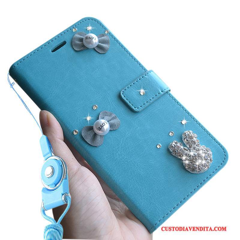 Custodia Huawei G7 Plus Folio Tutto Inclusotelefono, Cover Huawei G7 Plus Silicone Morbido Blu