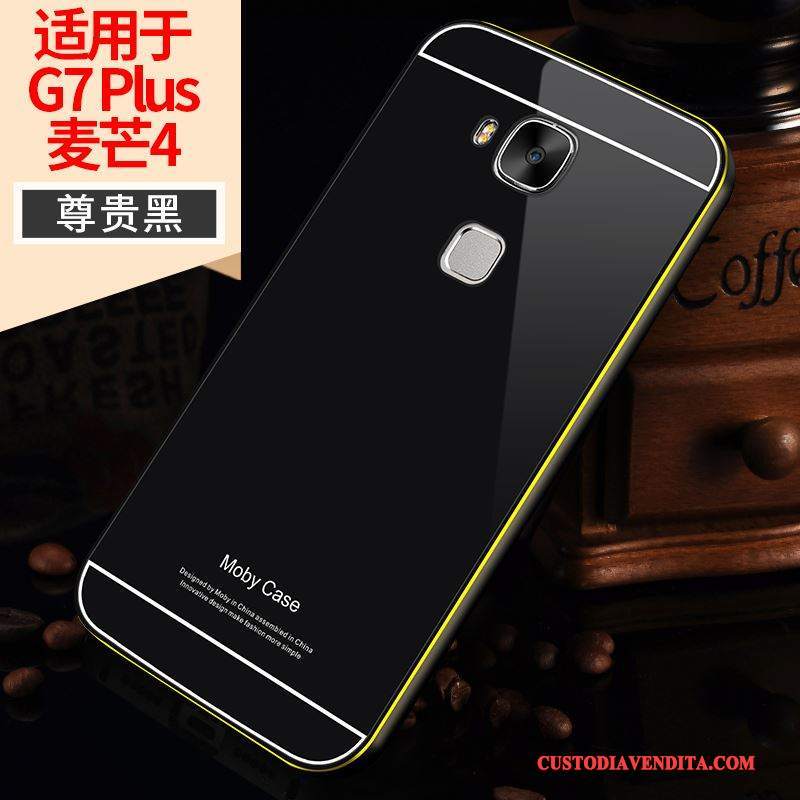 Custodia Huawei G7 Plus Oro Metallo, Cover Huawei G7 Plus Telaio Coperchio Posteriore