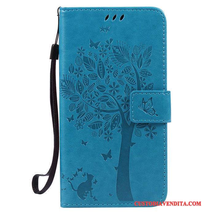 Custodia Huawei G7 Plus Pelle Anti-caduta Porpora, Cover Huawei G7 Plus Folio Telefono Finestra Aperta