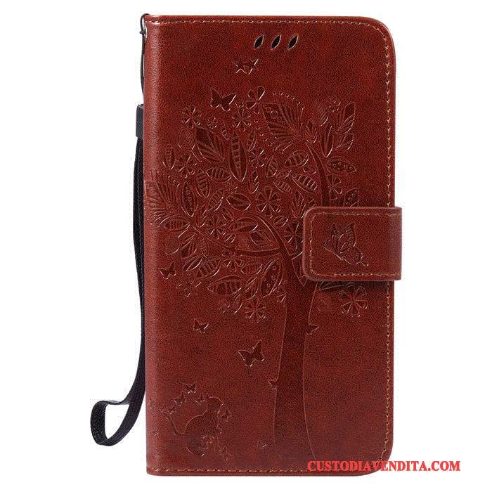 Custodia Huawei G7 Plus Pelle Anti-caduta Porpora, Cover Huawei G7 Plus Folio Telefono Finestra Aperta