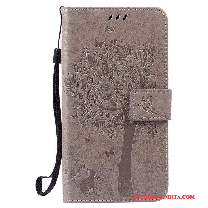 Custodia Huawei G7 Plus Pelle Anti-caduta Porpora, Cover Huawei G7 Plus Folio Telefono Finestra Aperta