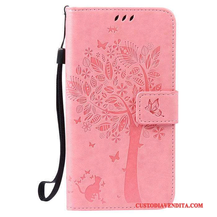 Custodia Huawei G7 Plus Pelle Anti-caduta Porpora, Cover Huawei G7 Plus Folio Telefono Finestra Aperta