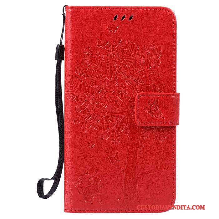 Custodia Huawei G7 Plus Pelle Anti-caduta Porpora, Cover Huawei G7 Plus Folio Telefono Finestra Aperta