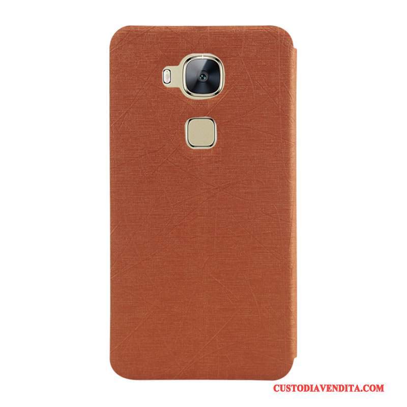 Custodia Huawei G7 Plus Pelle Colore Anti-caduta, Cover Huawei G7 Plus Folio Telefono Oro