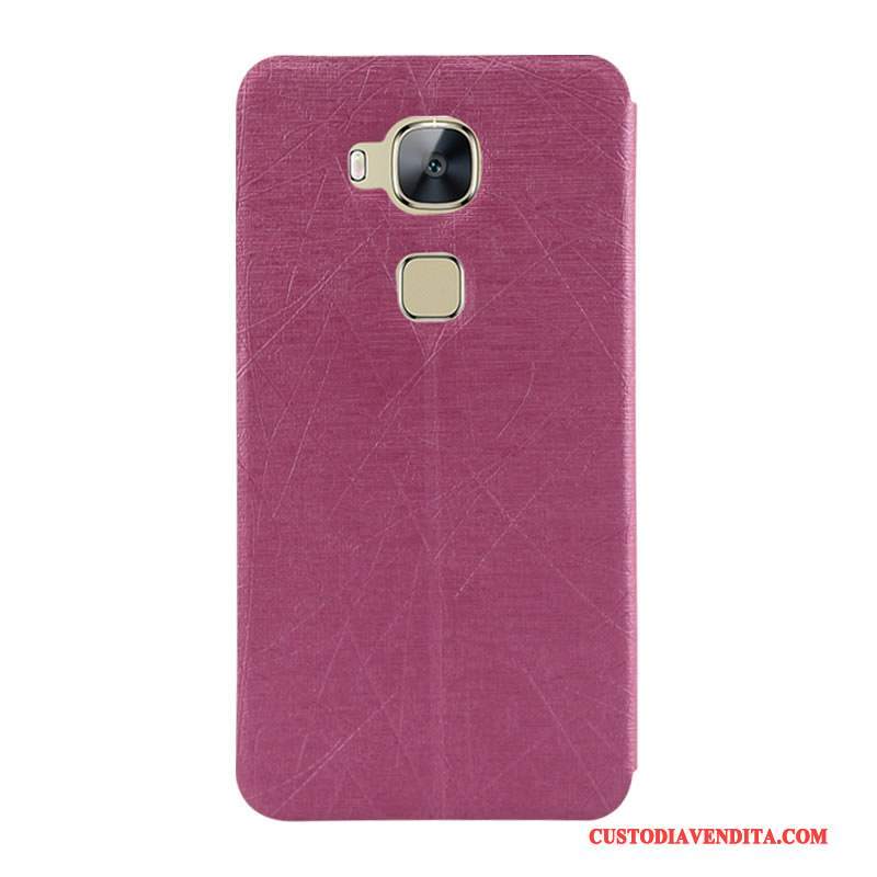 Custodia Huawei G7 Plus Pelle Colore Anti-caduta, Cover Huawei G7 Plus Folio Telefono Oro