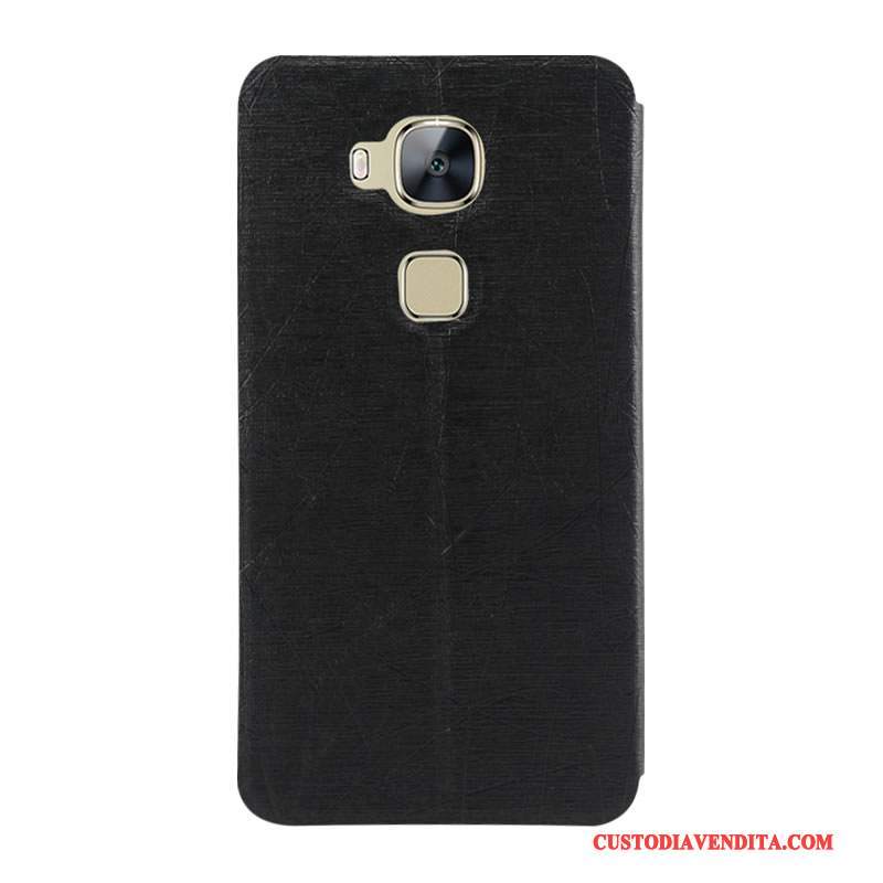 Custodia Huawei G7 Plus Pelle Colore Anti-caduta, Cover Huawei G7 Plus Folio Telefono Oro