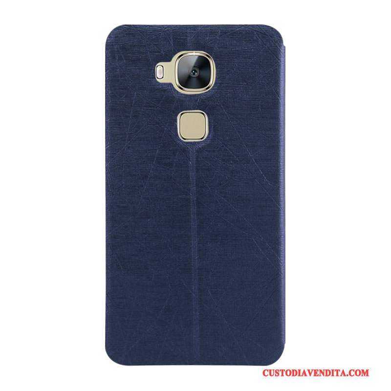 Custodia Huawei G7 Plus Pelle Colore Anti-caduta, Cover Huawei G7 Plus Folio Telefono Oro