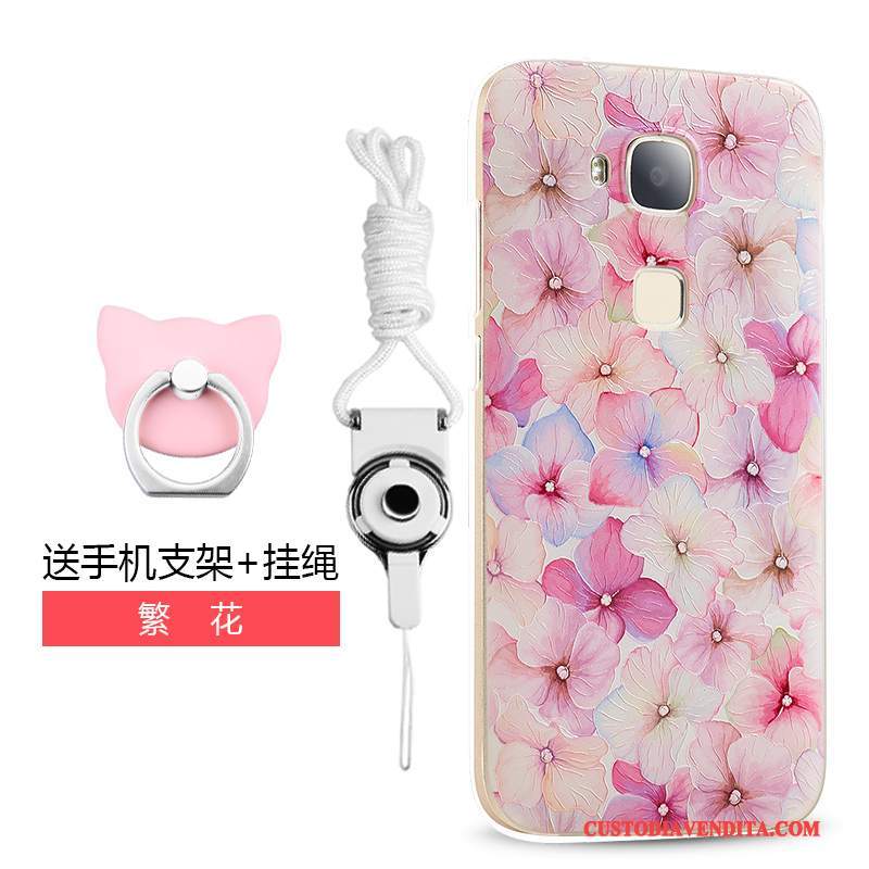 Custodia Huawei G7 Plus Protezione Anti-caduta Tendenza, Cover Huawei G7 Plus Cartone Animato Rosa Tutto Incluso