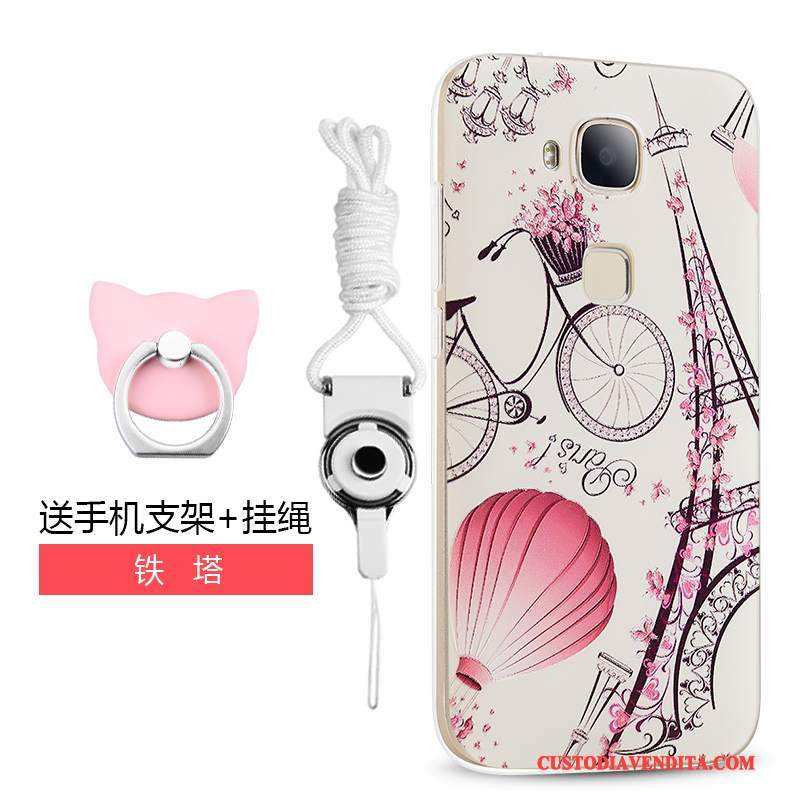 Custodia Huawei G7 Plus Protezione Anti-caduta Tendenza, Cover Huawei G7 Plus Cartone Animato Rosa Tutto Incluso