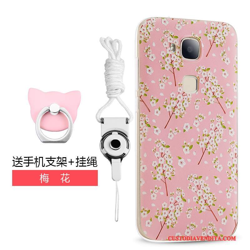 Custodia Huawei G7 Plus Protezione Anti-caduta Tendenza, Cover Huawei G7 Plus Cartone Animato Rosa Tutto Incluso