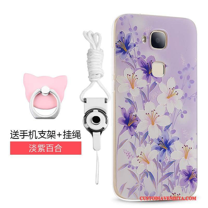 Custodia Huawei G7 Plus Protezione Anti-caduta Tendenza, Cover Huawei G7 Plus Cartone Animato Rosa Tutto Incluso