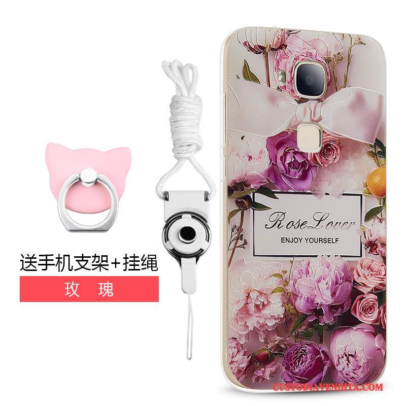 Custodia Huawei G7 Plus Protezione Anti-caduta Tendenza, Cover Huawei G7 Plus Cartone Animato Rosa Tutto Incluso