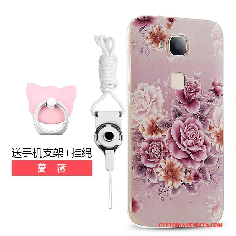 Custodia Huawei G7 Plus Protezione Anti-caduta Tendenza, Cover Huawei G7 Plus Cartone Animato Rosa Tutto Incluso