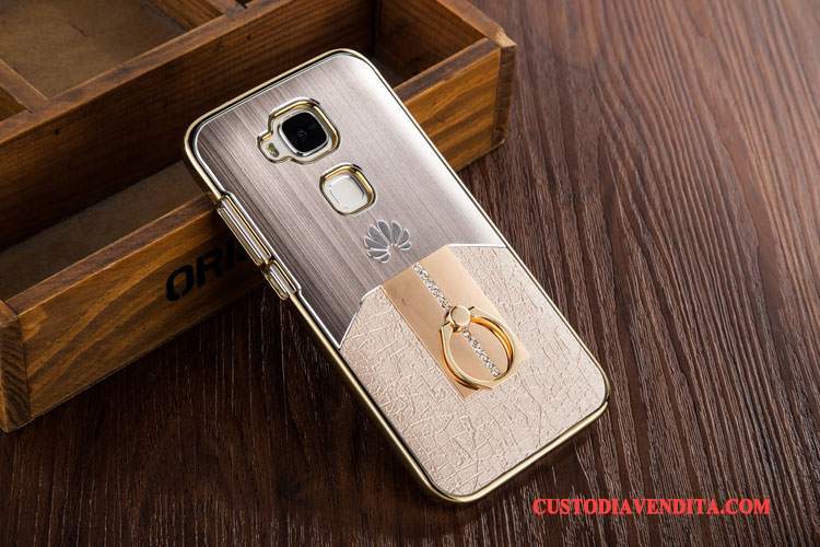 Custodia Huawei G7 Plus Protezione Metallo Plastica, Cover Huawei G7 Plus Placcatura Oro