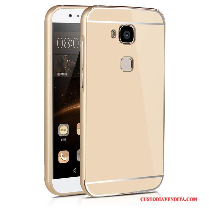 Custodia Huawei G7 Plus Protezione Metallotelefono, Cover Huawei G7 Plus Oro Telaio