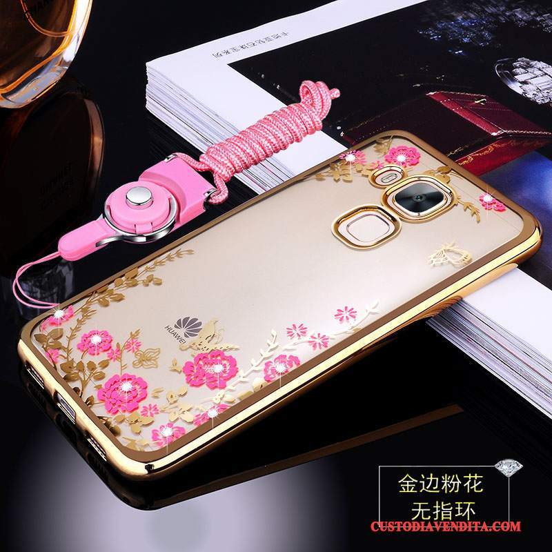 Custodia Huawei G7 Plus Silicone Morbidotelefono, Cover Huawei G7 Plus Protezione Oro Ornamenti Appesi