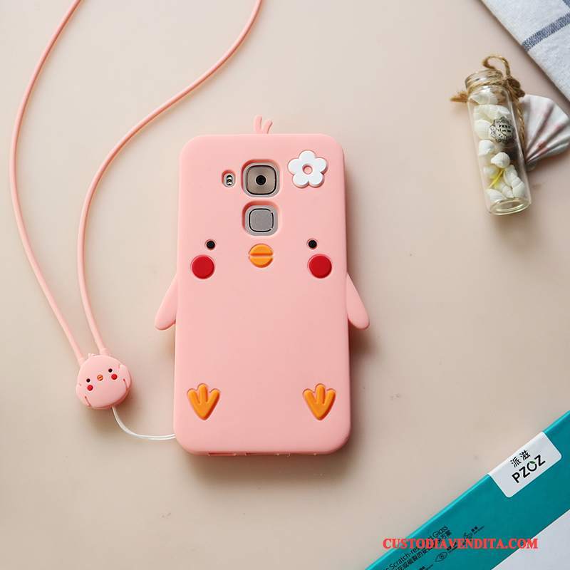 Custodia Huawei G7 Plus Silicone Rosa Tutto Incluso, Cover Huawei G7 Plus Cartone Animato Telefono Morbido