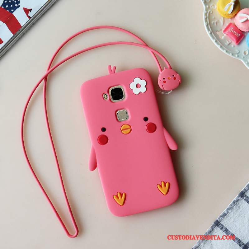 Custodia Huawei G7 Plus Silicone Rosa Tutto Incluso, Cover Huawei G7 Plus Cartone Animato Telefono Morbido