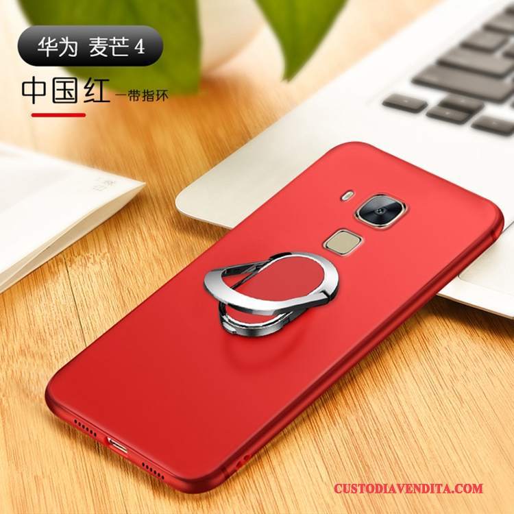 Custodia Huawei G7 Plus Silicone Rosso Supporto, Cover Huawei G7 Plus Morbidotelefono