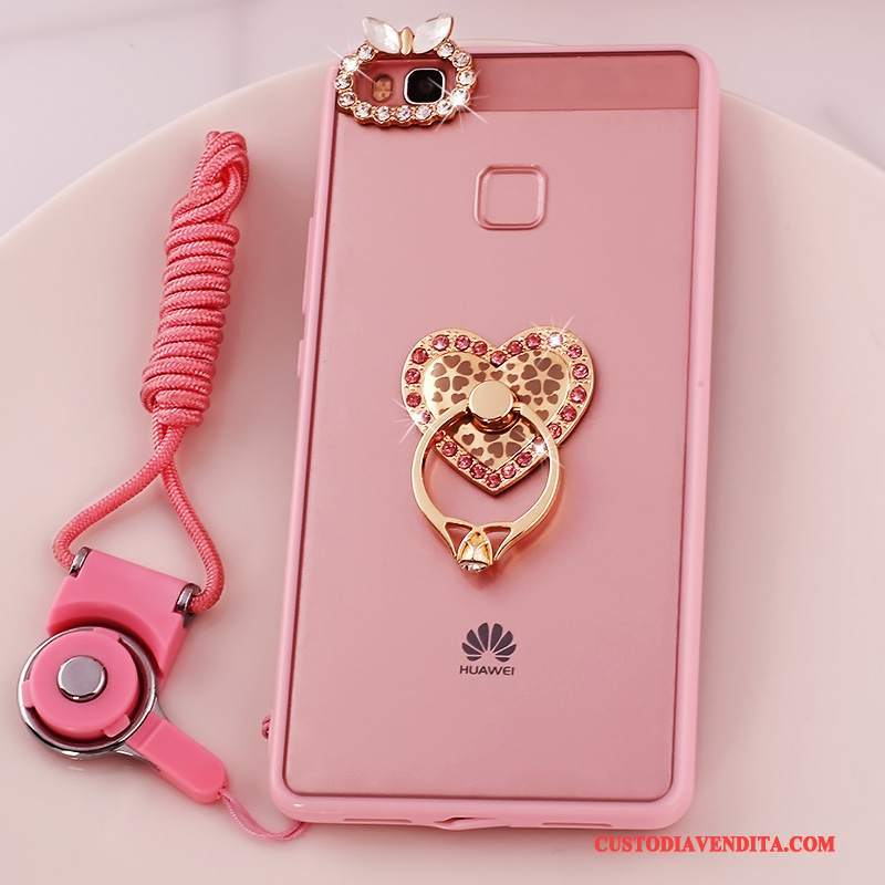 Custodia Huawei G9 Lite Silicone Rosa Morbido, Cover Huawei G9 Lite Protezione Telefono Ornamenti Appesi