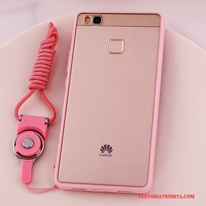 Custodia Huawei G9 Lite Silicone Rosa Morbido, Cover Huawei G9 Lite Protezione Telefono Ornamenti Appesi