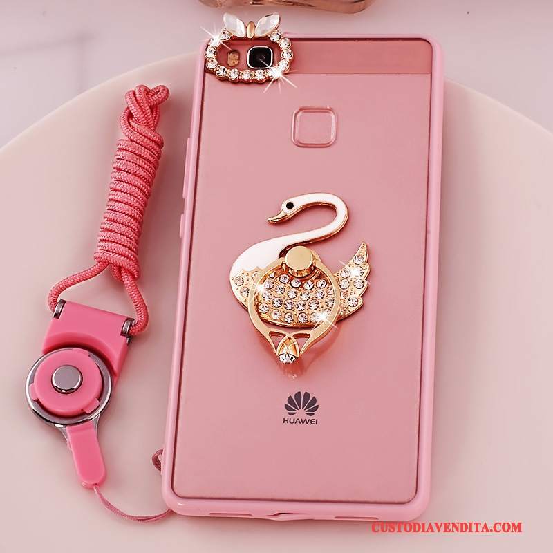 Custodia Huawei G9 Lite Silicone Rosa Morbido, Cover Huawei G9 Lite Protezione Telefono Ornamenti Appesi