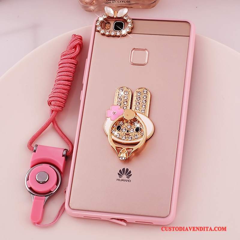 Custodia Huawei G9 Lite Silicone Rosa Morbido, Cover Huawei G9 Lite Protezione Telefono Ornamenti Appesi