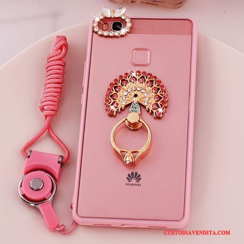 Custodia Huawei G9 Lite Silicone Rosa Morbido, Cover Huawei G9 Lite Protezione Telefono Ornamenti Appesi