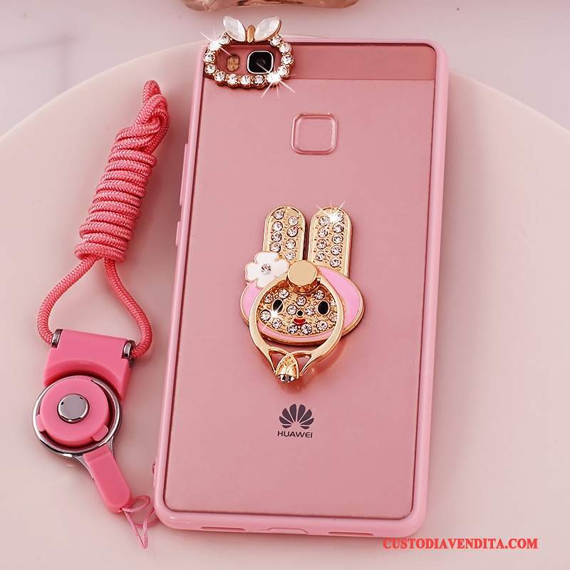 Custodia Huawei G9 Lite Silicone Rosa Morbido, Cover Huawei G9 Lite Protezione Telefono Ornamenti Appesi