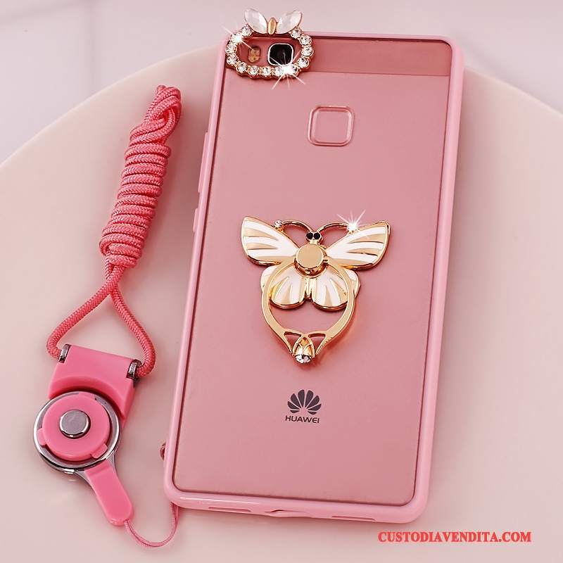 Custodia Huawei G9 Lite Silicone Rosa Morbido, Cover Huawei G9 Lite Protezione Telefono Ornamenti Appesi