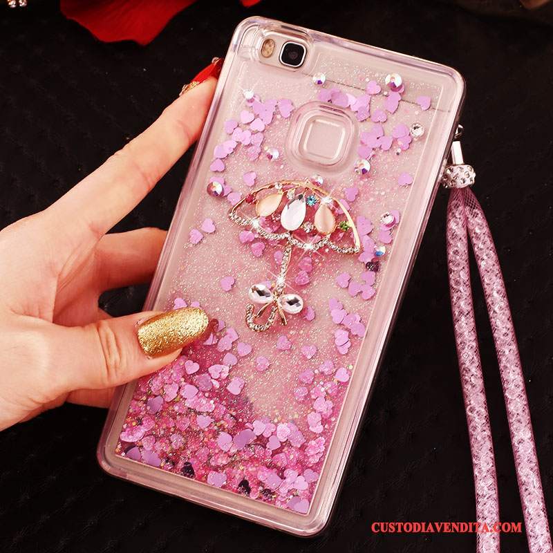 Custodia Huawei G9 Lite Strass Gioventù Collo Appeso, Cover Huawei G9 Lite Protezione Rosa Anti-caduta