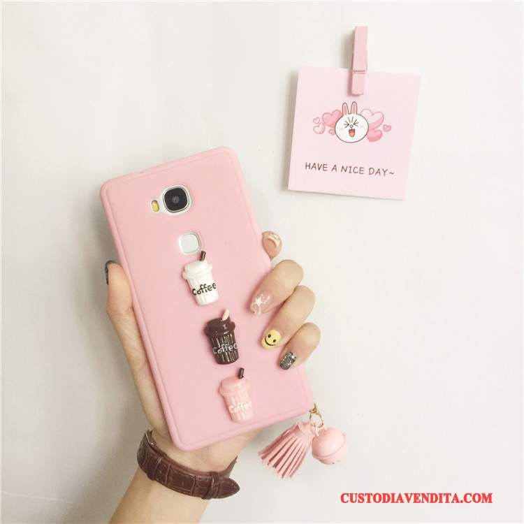 Custodia Huawei G9 Plus Cartone Animato Anti-caduta Nappa, Cover Huawei G9 Plus Protezione Telefono Rosa