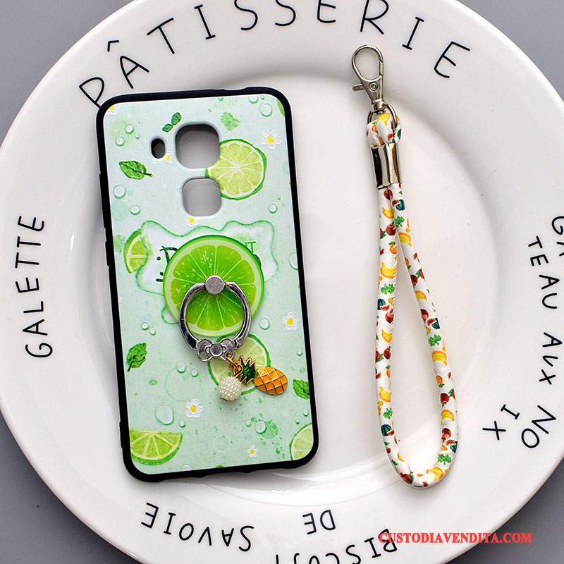 Custodia Huawei G9 Plus Cartone Animato Verde Morbido, Cover Huawei G9 Plus Silicone Telefono Anti-caduta