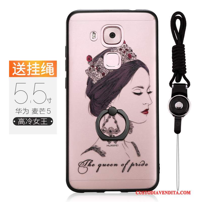 Custodia Huawei G9 Plus Creativo Ornamenti Appesitelefono, Cover Huawei G9 Plus Silicone Anti-caduta Rosa