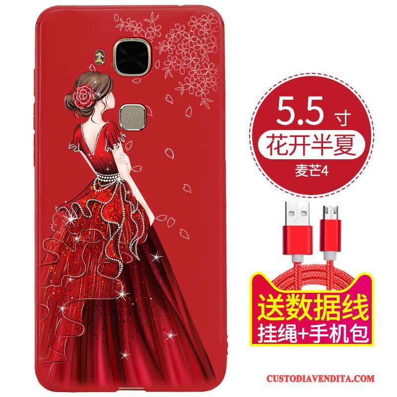 Custodia Huawei G9 Plus Creativo Tutto Incluso Di Personalità, Cover Huawei G9 Plus Silicone Rosso Tendenza