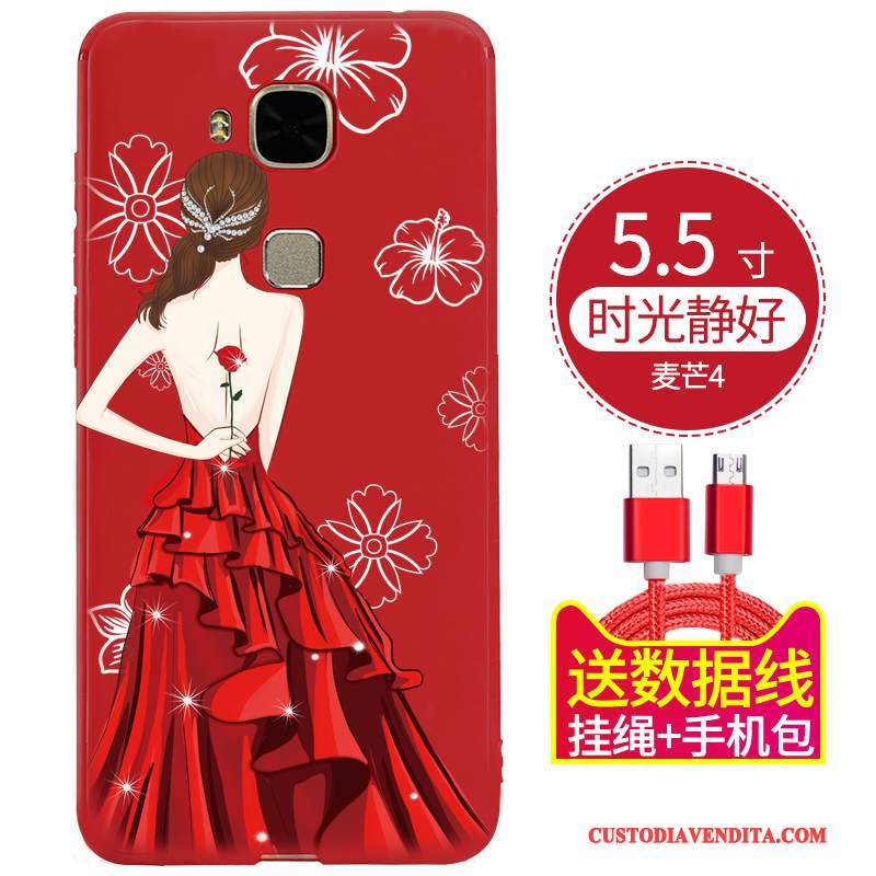 Custodia Huawei G9 Plus Creativo Tutto Incluso Di Personalità, Cover Huawei G9 Plus Silicone Rosso Tendenza