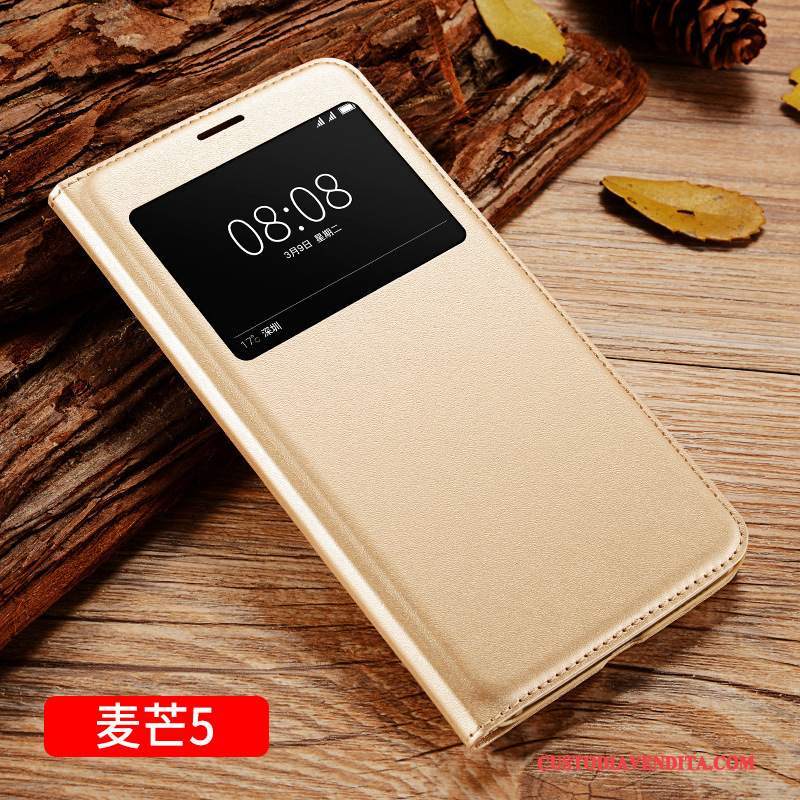 Custodia Huawei G9 Plus Folio Telefono Anti-caduta, Cover Huawei G9 Plus Pelle Oro Tutto Incluso