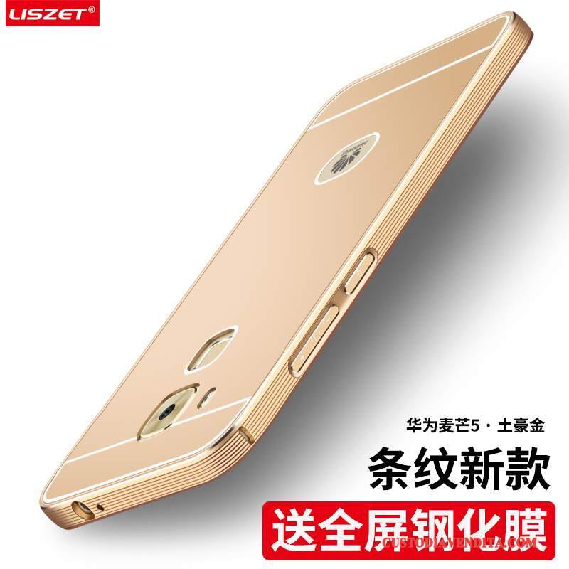 Custodia Huawei G9 Plus Metallo Coperchio Posteriore, Cover Huawei G9 Plus Telefono Oro