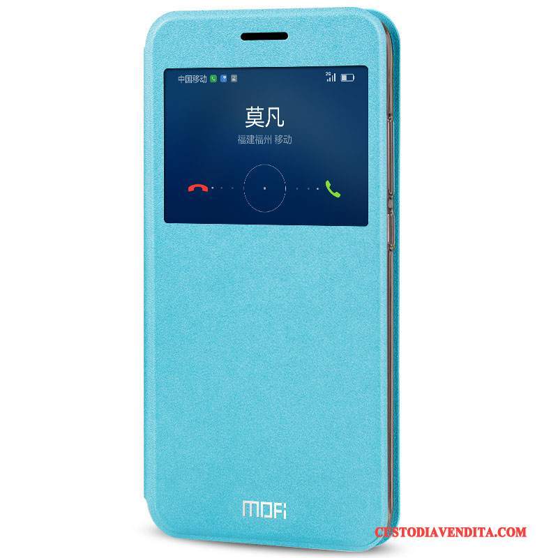 Custodia Huawei G9 Plus Pelle Anti-caduta Blu Chiaro, Cover Huawei G9 Plus Folio Telefono