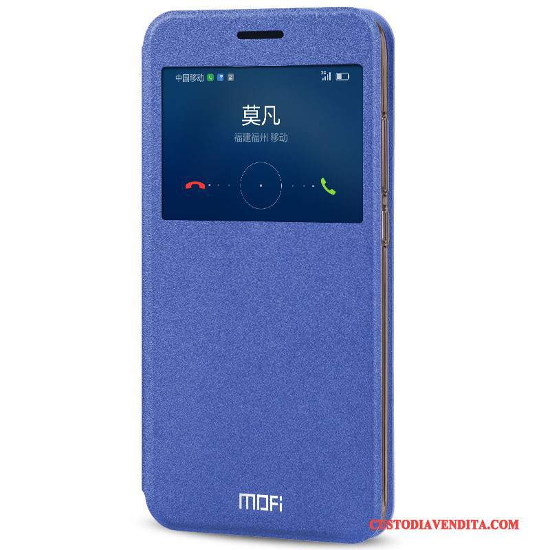 Custodia Huawei G9 Plus Pelle Anti-caduta Blu Chiaro, Cover Huawei G9 Plus Folio Telefono