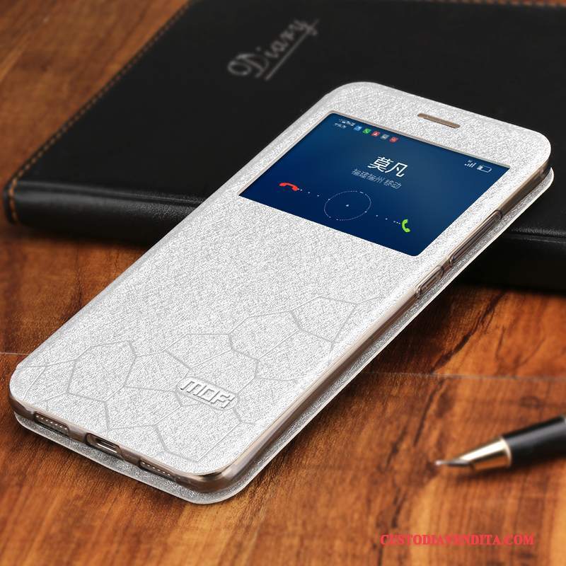 Custodia Huawei G9 Plus Pelle Bianco Anti-caduta, Cover Huawei G9 Plus Protezione Argentotelefono