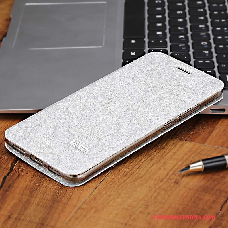 Custodia Huawei G9 Plus Pelle Bianco Anti-caduta, Cover Huawei G9 Plus Protezione Argentotelefono