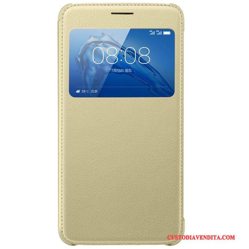 Custodia Huawei G9 Plus Pelle Dormienzatelefono, Cover Huawei G9 Plus Protezione Anti-caduta Rosa