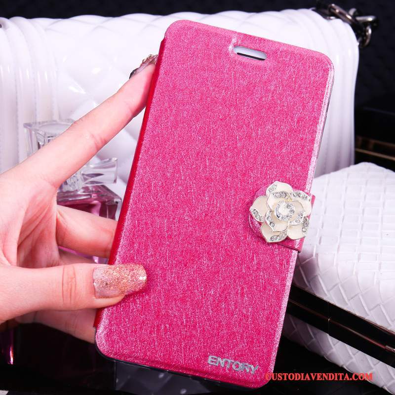 Custodia Huawei G9 Plus Pelle Morbidotelefono, Cover Huawei G9 Plus Folio Rosa