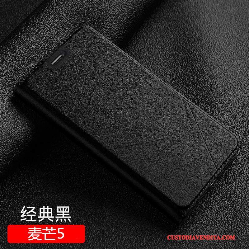 Custodia Huawei G9 Plus Pelle Nero Anti-caduta, Cover Huawei G9 Plus Folio Telefono