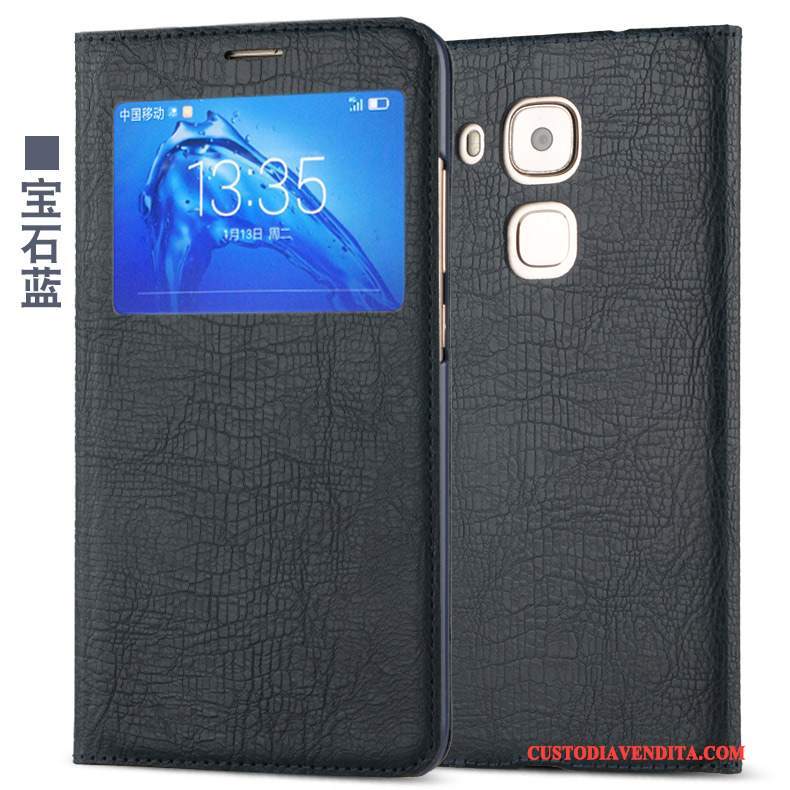 Custodia Huawei G9 Plus Pelle Telefono Porpora, Cover Huawei G9 Plus Folio Anti-caduta